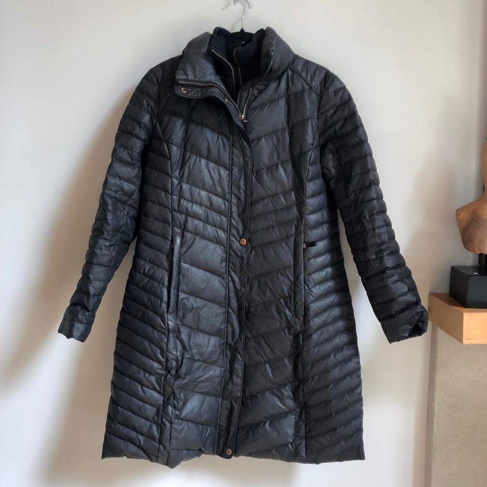 Marc New York by Andrew Marc Black Down Faux Fur Hooded Puffer Coat